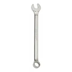 This SAE 12-point combination wrench is constructed from alloy steel with a chrome finish. It features a 13/16 in head size and an overall length of 11 3/4 in. Used for tightening and loosening fasteners in industrial maintenance, repair, and assembly tasks.