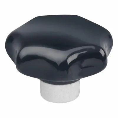 JW WINCO Plastic Hand Knobs with Steel Hub: 7 Point, Plastic w/ Steel Thread - 7-Arm Knobs with Threaded Hole