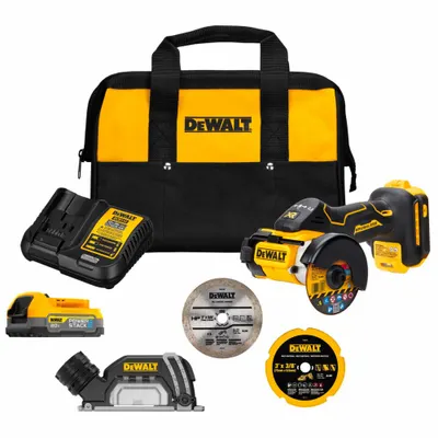 DEWALT Cut-Off Tool Kit: 3 in Wheel Dia, Trigger, Brushless Motor, 1.7 Ah Battery Capacity - DEWALT Cordless Cut-Off Tools
