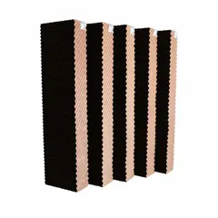 Cellulose evaporative cooling media designed for portable evaporative coolers. This 5-pack replacement pad set is suitable for general-purpose cooling in industrial environments such as warehouses, factories, and outdoor workspaces.
