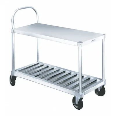 OEM Utility Cart: 600 lb - Corrosion-Resistant Flow-Through Utility Carts with Slotted Flush Metal Shelves