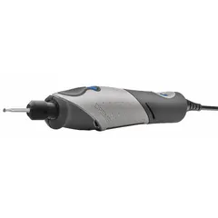Corded engraver delivering up to 2,200 strokes per minute. Accepts 1/8 in and 1/16 in collets. Weighs 0.5 lb. Includes wrench. Suitable for marking, etching, and engraving on metal, glass, ceramic, and plastic.