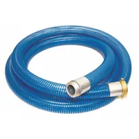 Water Suction and Discharge Hose: 4 in Hose Inside Dia., 55 psi, Blue/Clear, 20 ft Hose Lg