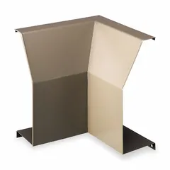 Steel inside corner 90-degree component for finishing hydronic baseboard heater assemblies. Used where baseboard sections meet at an inside corner to provide a clean transition. Beige finish. Compatible with TP14-04 baseboard.
