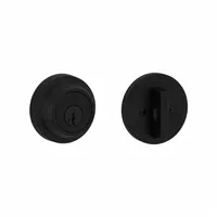 KWIKSET Single Cylinder Deadbolt: Cylindrical, 1 3/4 in Door Thick - Max, Black (MPN 660-514-SMT-RFAL-RCS)