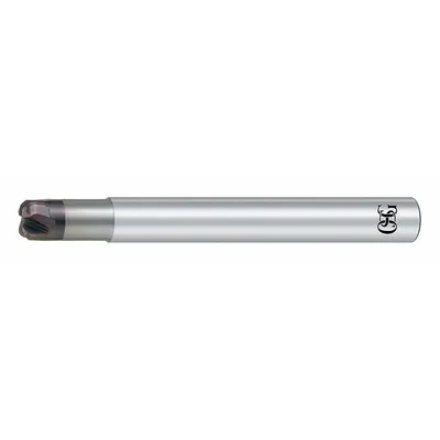 OSG Corner Radius End Mill: Carbide, WXS Coated, 4 Flute, 1/2" Mill Dia, 0.2" LOC - High-Feed Carbide Corner-Radius End Mills for Hardened Materials