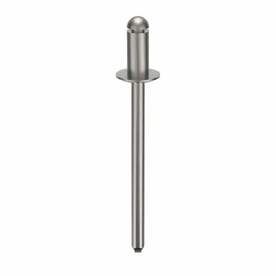 POP AVDEL Domed-Head Blind Rivet, 0.124" dia, 1 9/26" L, 500 PK - Domed-Head Blind Rivets