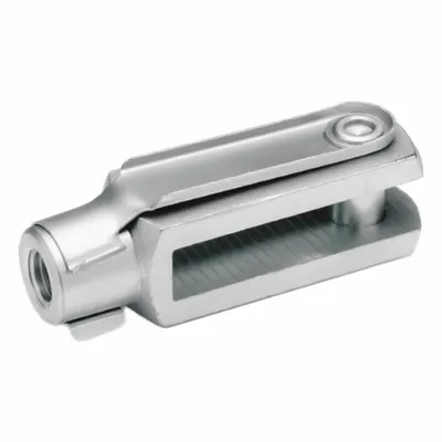 JW WINCO Clevis Rod Ends: Steel, Blue Passivated Zinc Plated, M16x1.5 Tap Size - General Purpose Steel Clevis Fork Joints