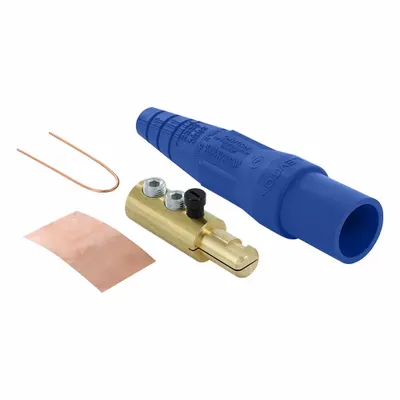 LEVITON Single Pole Inline: Male, Blue, 600V AC/600V DC, 400 A, Double Set Screw Termination - Plugs with Set Screw Terminations