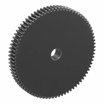 KHK GEARS Hubless Spur Gear: Module m 1, 80 Teeth, 10 mm Bore Dia, Black Oxide Coated Carbon Steel - Hubless Metric Spur Gears