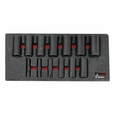 ABILITY ONE Impact Socket Set: 1/2 in Drive Size, Small Set (0-50 pieces) Set Size - SAE Impact Socket Sets