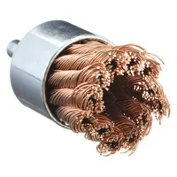 WEILER End Brush: Twisted Bronze, 1 1/8 in Dia, 0.02 in Fill Dia, 1/4 in Shank (MPN 93803)