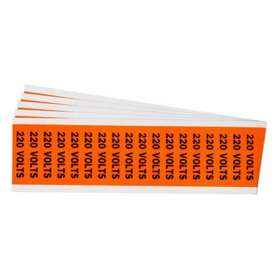 BRADY Self-Stick Vinyl Conduit and Voltage Marker, 220 Volts, C Label, 5 PK - Self-Stick Vinyl Conduit and Voltage Markers