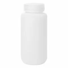 HDPE Wide Mouth Round Lab Bottle, 500 mL, 53-415 mm, Colorless, Closure Included