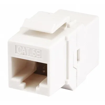MONOPRICE Keystone Jack: Coupler, Category Couplers, 1 Ports, White, 5e, RJ45