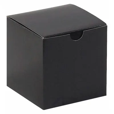 PARTNERS BRAND Gift Box: 4 in Inside Lg, 4 in Inside Wd, 4 in Inside Ht, Kraft - Gloss Gift Boxes