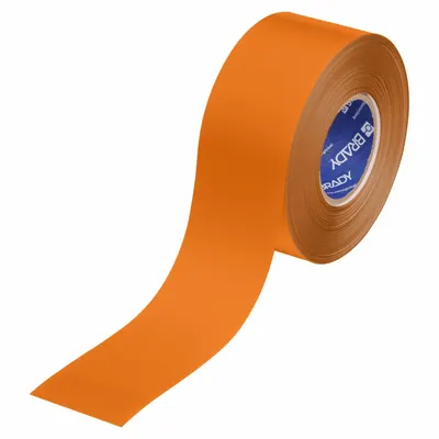 BRADY Floor Marking Tape: Solid, Orange, 3 in x 100 ft, 22 mil Tape Thick - Extra-Durable Floor Marking Tape