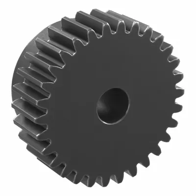 KHK GEARS Spur Gear: Module m 1.5, 30 Teeth, 10 mm Bore Dia, Black Oxide Coated Carbon Steel - Metric Spur Gears with Standard Hub