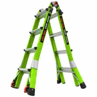 LITTLE GIANT Combination Ladder: 3 Configurations, Fiberglass, 300 lb Load Capacity, 38 lb Wt (MPN 16117-001)