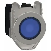 SCHNEIDER Illuminated Push Button: Illuminated, Flush Profile, Metallic, 30 mm, 1NO/1NC (MPN XB4FW36G5)