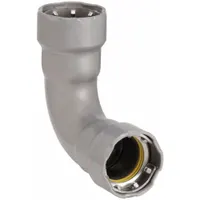 VIEGA MEGAPRESS Crimp Elbow Fitting: 1 in Pipe x 1 in Pipe Size, Press-fit x Press-fit, Steel, HNBR (MPN 25211)