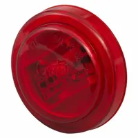 GROTE Clearance Marker Lamp: Clearance Light, LED, Round, Red, Bracket/Grommet, 2 1/2 in Overall Dia (MPN 47122)