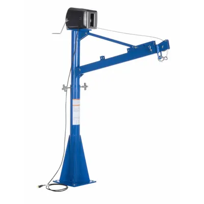 VESTIL Davit Crane: Steel, Electric, 1,500 lb Max. Load Capacity, 3.6 ft to 5.6 ft - Steel Davit Crane Kits with Bases