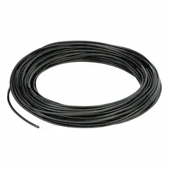 This polyurethane tubing has an inner diameter of 3/32 in and outer diameter of 5/32 in, supplied in a 100 ft length. It features a black color, Shore A hardness of 90 to 95, and a maximum operating pressure of 170 psi at 73°F. Suitable for pneumatic and fluid transfer applications in industrial automation, robotics, and instrumentation.