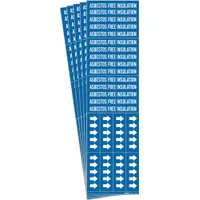Pipe Marker: Asbestos Free Insulation, Blue, White, Fits 3/4 in and Smaller Pipe O.D., 5 PK (MPN 7018-3C-PK)