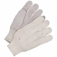 BDG Leather Gloves: Universal, Cowhide, Premium, Glove, Full Finger, Knit Cuff, Unlined, Beige, 1 PR (MPN 30-1-LK86E)