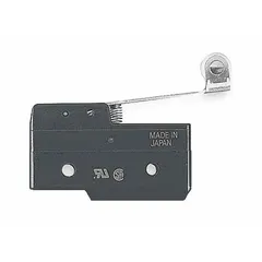Snap action switch with hinge roller lever actuator, rated 20 A at 480 V AC. Features 1NO/1NC contact configuration and solder electrical connection. Used for position sensing and limit control in industrial machinery and automated equipment.