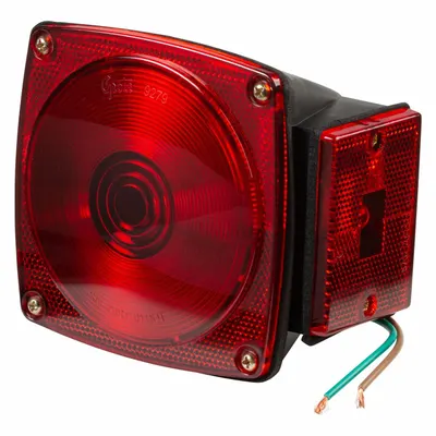 GROTE Stop/Turn/Tail Light: Incandescent, Stop Light, Red, Square, 4 1/2 in Overall Dia - Stop Lights
