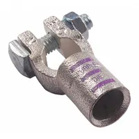 WESTWARD Battery Terminal: Straight, Crimp, 3/0 ga, Purple Color, Negative, Copper, 1 in Overall Wd