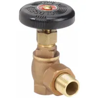 APPROVED VENDOR Radiator Valve: 109-303, 1/2 in NPT, 60 psi / 15 psi, Bronze, 1/2 in, Angle Body