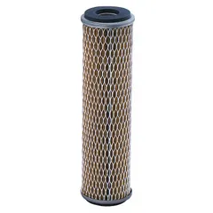 Pleated water filter cartridge with polypropylene filter media. Rated at 1 micron with a flow capacity of 7 gpm. Constructed with ETP steel and polypropylene. Suitable for fine filtration in industrial water systems, process water, cooling loops, and pre-filtration applications.