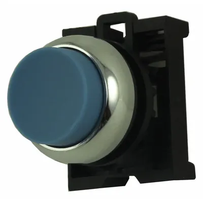 EATON Extended Push Button: Blue, 22 mm Mounting Size, Metallic - Extended-Length Push-Button Operators
