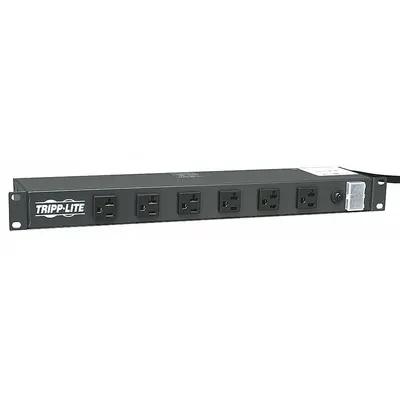 TRIPP LITE Power Distribution Unit: 120V AC, 12 Outlets, NEMA 5-20R, Non-Metered, 1 RU - Standard Power Distribution Units