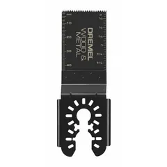 This DREMEL Starlock mounted blade is designed for flush cutting in wood. The bi-metal construction provides cutting performance in trim and baseboards. Overall length is 1 11/16 in. Compatible with Starlock mounting systems.