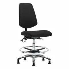 APPROVED VENDOR Fabric ESD Task Chair, Armless, 18 1/2 in Seat Width, 17 in Seat Depth, 21 1/2 in to 29 in Height Range