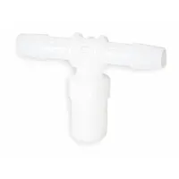 Barbed Tee: Barbed/Threaded, 1/4 in ID x 1/4 in ID x 3/8 in Pipe Fitting Size, HDPE, 10 PK (MPN T6-4HDPE)