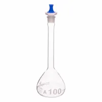 QORPAK Volumetric Flasks: 100 mL, Gray, Round, A, Includes Closure, 13 Compatible with Stopper Size (MPN 278392)