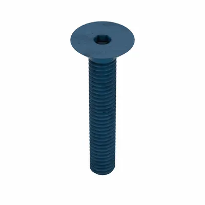 METRIC BLUE Socket Flat Head Screw: M4x0.70 Thread Size, 25 mm Lg, Flat, Blue Phosphate - Flat Head Socket Cap Screws