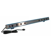 BENCHPRO Outlet Strip: 8 Outlets, 9 ft Cord Lg, 15 A Current, Not UL Rated for Healthcare, Gray (MPN S8-60)