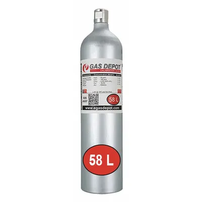 HONEYWELL Calibration Gas: Chlorine 10 ppm in Nitrogen, 58 L Cylinder, CGA 600 - Calibration Gases for Portable Gas Detectors