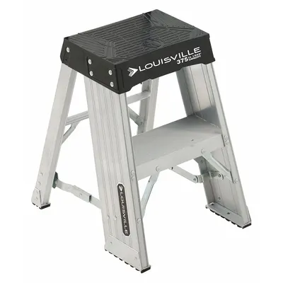 LOUISVILLE LADDER Step Stool: 2 Steps, 2.3 ft Overall Ht, 375 lb Load Cap - Folding Step Stools