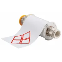 Pre-Cut Label Stock Roll: No Legend, Red GHS/CLP 4B Diamonds, 6 3/32 in x 8 19/64 in, Vinyl, White (MPN 130777)