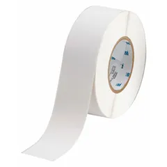 Polyimide wraparound label printed black on white, designed for permanent identification of wires from 28 AWG to 20 AWG. Compatible with i5100 printer series; requires R4307 ribbon. Suitable for industrial cable marking and panel labeling.