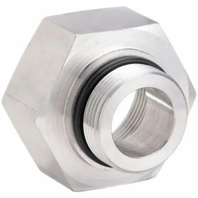 PARKER Metal Pipe Straight: Straight, 1 1/4 in x 1 1/2 in, Male Threaded x Female x SAE Threaded - High Pressure Precision Pipe Fittings