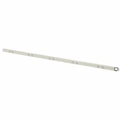 Nonmetallic prewired outlet raceway strip, 5 ft length, with 10 NEMA 5-20R outlets in a white PVC housing measuring 1 3/8 in W x 1 1/16 in H. Suitable for surface-mounted power distribution in workstations, labs, and commercial interiors where flexible outlet placement is required.