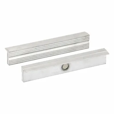 WESTWARD Magnetic Jaw Cap: Aluminum, For 6 1/2 in Vise Jaw Wd, 6 1/2 in Jaw Cap Wd - Magnetic Vise Jaw Caps